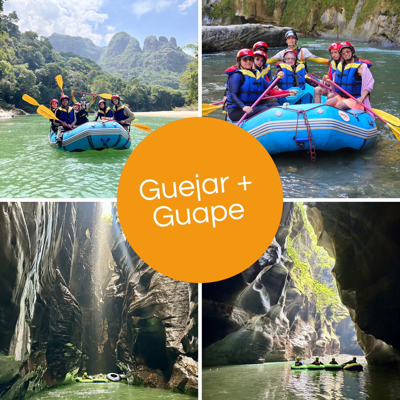 Tubing Guape y Rafting Guejar desde Bogotá